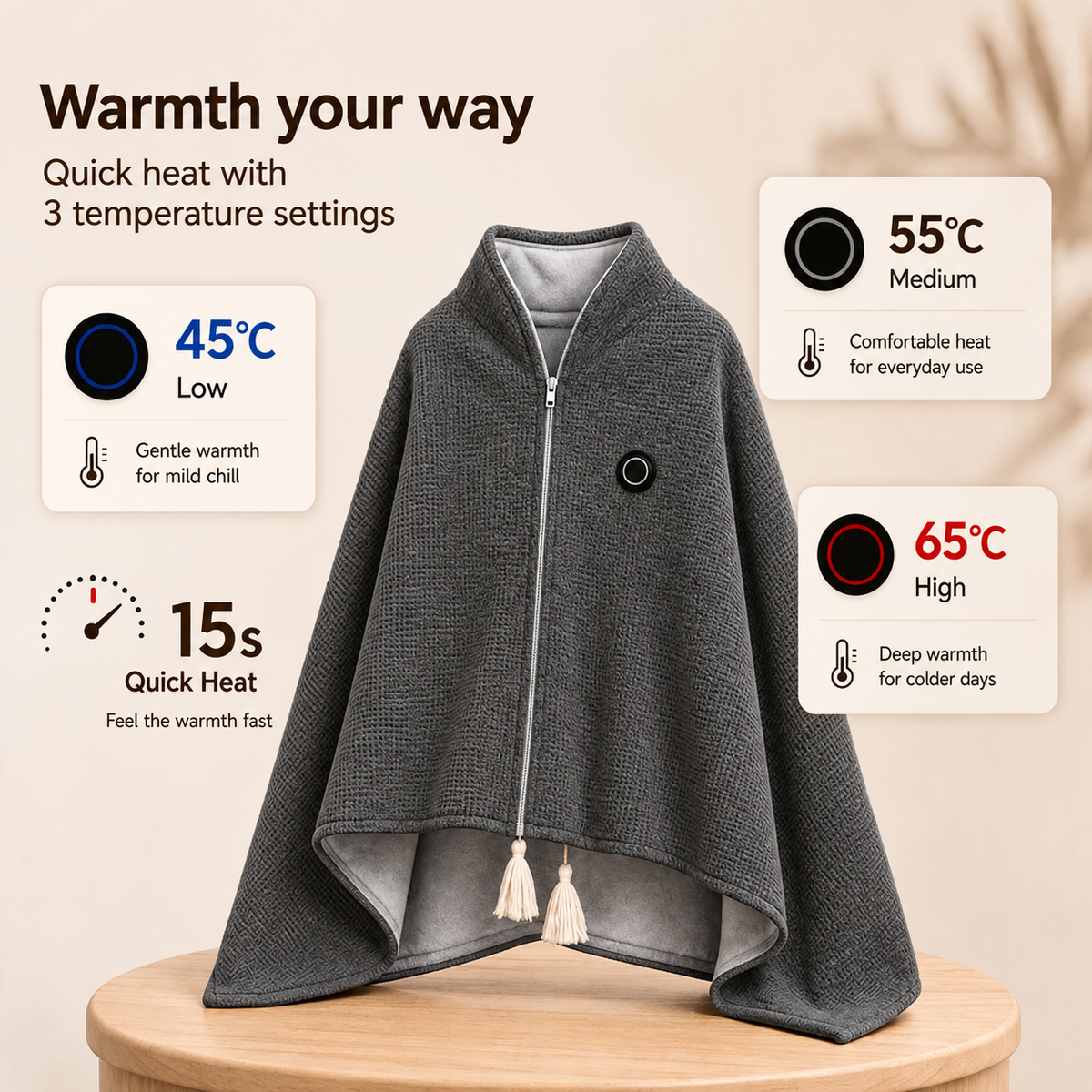 🔥Xmas Mega Sale🔥Portable Heated Blanket Shawl
