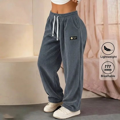 【LAST DAY SALE】Women's Solid Straight Leg Corduroy Bottoms-100% Cotton